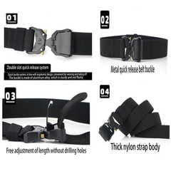 YiwerDer Nylon Belts for Men, Medium size fits Waist 36&Prime;-42&Prime;, Black