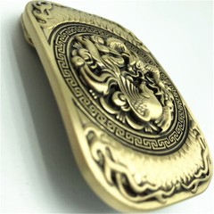 Dragon & Phoenix Solid Brass Mens Belt Buckle Western Cowboy Vintage Antique