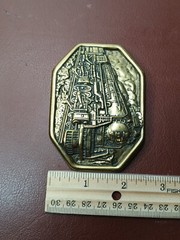 Vintage Avon Train Railroad 3D Brass Metal? Belt Buckle