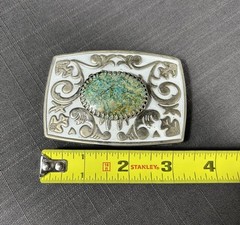 Cowboy Western Style Belt Buckle Framed Stone Southwest Mens Unisex Yeehaw READ