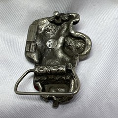 Vintage JEEP Bergamot Brass Works Men’s 3-D Folk Art Belt Buckle 1978 Painted A9