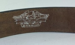 vintage HARLEY DAVIDSON motorcyle BELT BUCKLE metal leather Size 80 /24