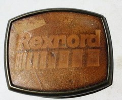 REXNORD Leather Company Leather and Cast Metal Belt Buckle +