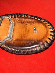 Vintage Handmade Handtooled Leather Belt Buckle By B Miller-Estate Find