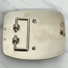 I Letter Initial Monogram Silver Tone Belt Buckle 3.16&Prime; x 2.78&Prime;