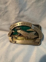 Vintage 3D 1982 The Space Shuttle Columbia Belt Buckle Bergamot Brass Works