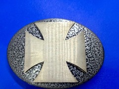 Maltese Iron Cross Religious Gothic Punk Vibe Textured Metal Belt Buckle