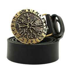 Vegvisir belt buckle, Viking compass solid brass buckle, Scandinavian buckle