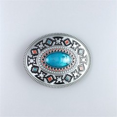 Vintage Style Enamel Southwest Pattern Celtic Oval belt buckle also Stock in US
