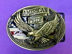 American Pride USA Bald Eagle Majestic Flying Hunting Country Flag Belt Buckle