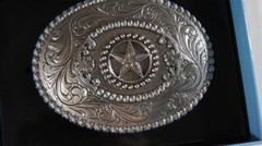 M&F Western Nocona Silver Star & Filigree Swirl Oval Belt Buckle 3756844