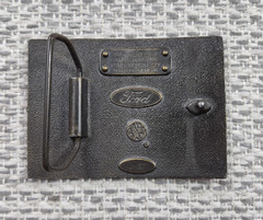 Vintage Ford Belt Buckle Mens Silver Model T Automobiles Rectangular Western