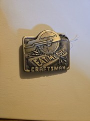 VINTAGE SEARS CRAFTSMAN TOOLS BELT BUCKLE EAT MY DUST 1995 GAP USA