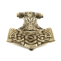Thor&rsquo;s Hammer German silver belt buckle, Scandinavian Viking Mjolnir belt buckle