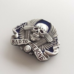 Vintage Style Enamel Skull Belt Buckle also Stock in the US