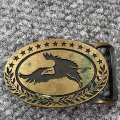 Vintage Tech Ether Guild Bald Eagle Belt Buckle Solid Brass USA Patriotic 70s