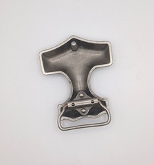 Viking Thor&rsquo;s Hammer Mjolnir Belt Buckle Silver Tone Norse Mythology Accessory