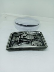 Vtg. Uniq Bendix Metal Embossed belt buckle Shaped Tractor-Trailer Truck.USA