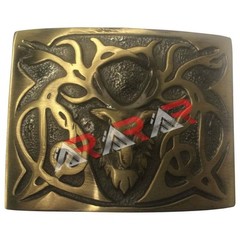 Scottish Kilt Belt Buckle Stag Head High Quality Antique Finish Size 3&Prime; x 2.25&Prime;