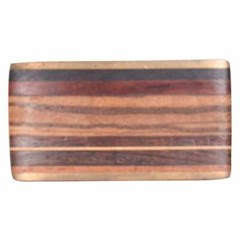 Mid-Century Kenneth Reid Modern Brass Exotic Wood Stripe Belt Buckle New Mexico