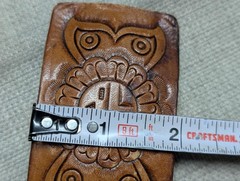 vintage TOOLED belt buckle NATIVE AMERICAN INDIAN leather SOUTHWESTERN navajo