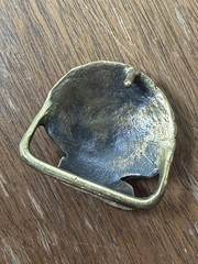 Vintage SHELL Brass Belt Buckle sea ocean SCALLOP Clam 2” x 2”