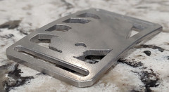 GRIP6 BELT BUCKLE – BUFFALO – RAW ALUMINIUM – 1.5 INCH WIDE