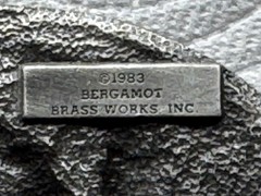Vintage 1983 Bergamot Brass Works Three Horses Belt Buckle Country K-146