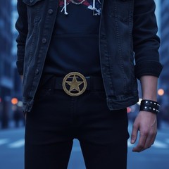 Men Women Belt Buckle Silver Metal Texas Lone Star Glitter Teen Kids Style TX