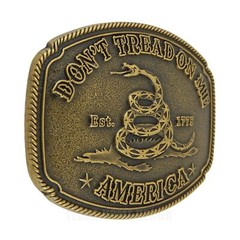 America Don&rsquo;t Tread On Me Gadsden Flag Snake Belt Buckle Antique Bronze Tone