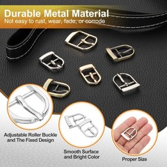 5 Pcs 0.7 Inch Adjustable Single Prong Buckle Belt Buckle, Silver Tone