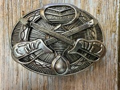 Crossed Sword&rsquo;s Weapon Gothic Punk Vibe Silver Color Silver Dagger Belt Buckle