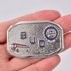 Vintage ELECTRIC RAILWAY Motor Coach AMAL Enamel BELT BUCKLE Hook Fast DECO
