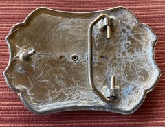 Lapis Cabochon Cab Gemstone Antique Silver Oval Belt Buckle
