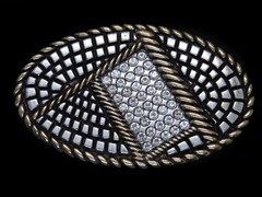 TG05161 VERY COOL **ABSRACT** CRYSTAL INSERTS ART FASHION BELT BUCKLE