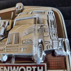 Kenworth Belt Buckle Metal & Red Enamel Finish Trucker Transportation Diesel