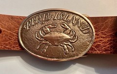 Fire Island Blue Claw Crab Buckle, By Bonfe Leather.