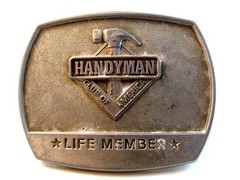 1996 Handyman Club Life Member Silver Tone Belt Buckle
