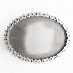 Motorcycle Biker Chain Oval Blank Metal Belt Buckle