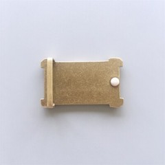 Feather Sun Rectangle Solid Brass Metal Western Belt Buckle