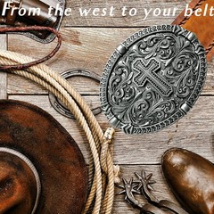 Religious Cross Western Belt Buckles for Men Cowboy Belt Buckle Cowgirl Faith Be
