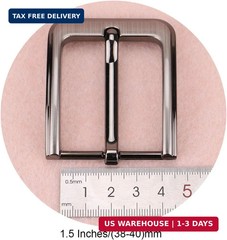 1.5 Inches (38-40 mm) Belt Buckle Single Prong Square Replacement Buckle for Men