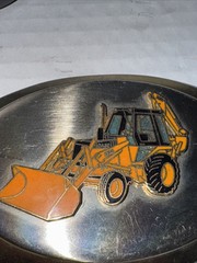 Vintage Case Loader Backhoe Construction Tractor Belt Buckle Gold