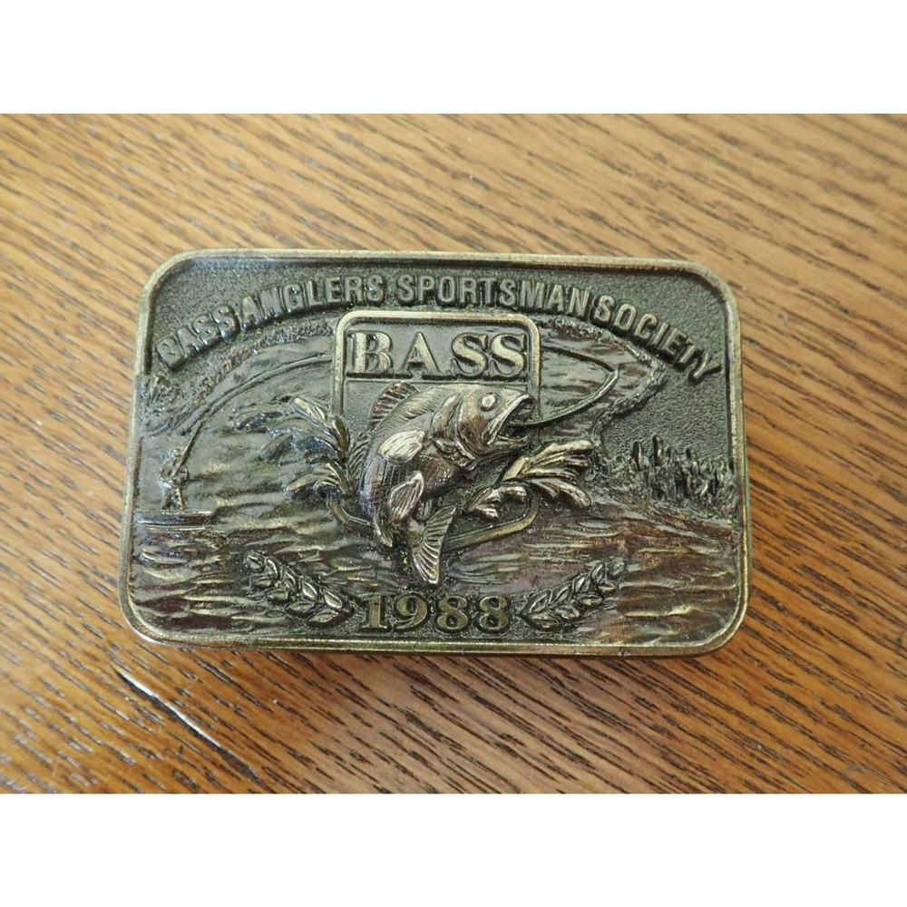 Bass Anglers Sportsman Society Great American 1988 Belt Buckle Co Fishing