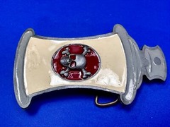 Poison – Skull Crossbones Enameled Figural Bottle Belt Buckle