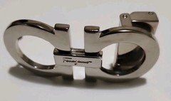 AUTH. SALVATORE FERRAGAMO SILVER GANCINI BELT BUCKLE FOR 1.3&Prime; WIDE BELT STRAP