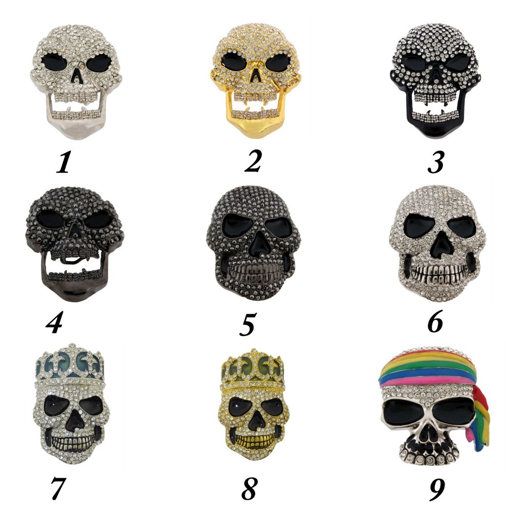 Halloween Costume Pirate Hip Skull Belt Buckle Gothic Tattoo Fashion Rock Bling