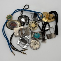 Western Bolo Tie and Belt Buckle Lot 11pc