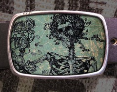 Grateful Skeleton Vintage Inspired Art Gift Belt Buckle