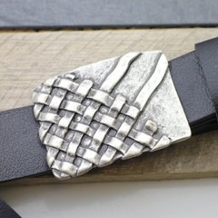 Braided Metal Belt Buckle Rustic Vintage Style Buckle